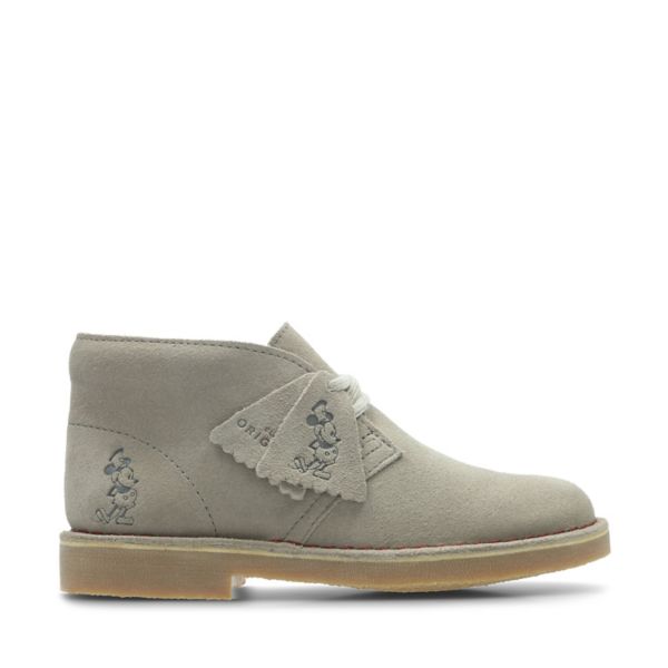 Clarks Girls Desert Boot Casual Shoes Sand Suede Embossed | USA-6473289